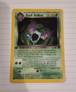Pokemon TCG Team Rocket Dark Golbat 7/82 1st Edition Holo Rare 1999 50 HP - Image 1