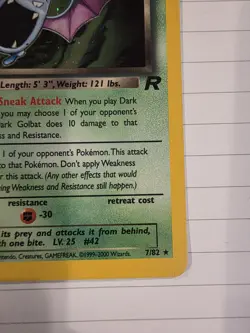 Pokemon TCG Team Rocket Dark Golbat 7/82 1st Edition Holo Rare 1999 50 HP - Image 4
