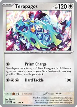 Terapagos 161/191 | Surging Sparks | Rare Holo | NM Pokemon Card - Image 1