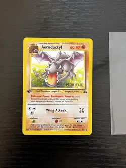 Pokemon TCG Aerodactyl Holo 1st Edition 01/62 Fossil Prerelease Card WOTC NM-LP - Image 3