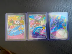 Pokemon First Partner Illustration Series 1 Alola Trio Popplio Litten Rowlet NM - Image 1