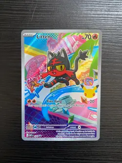 Pokemon First Partner Illustration Series 1 Alola Trio Popplio Litten Rowlet NM - Image 4