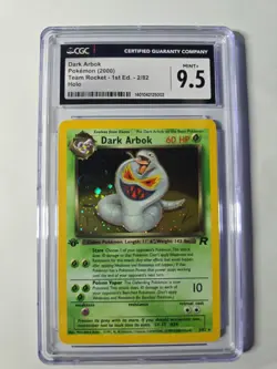 CGC 9.5 MINT+ Dark Arbok 2/82 Holo 1st Edition 2000 Pokemon Team Rocket - Image 1