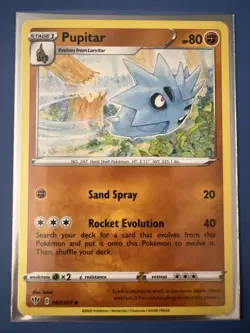 Pupitar Stage 1, HP80, 087/189, Regular Uncommon Pokemon Card NM - Image 1