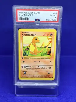 1999 Pokemon Game Base Set Shadowless Charmander 1st Edition #46 PSA 6 EX-MT - Image 1