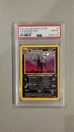 2001 POKEMON NEO REVELATION 1ST EDITION HOUNDOOM #8 HOLO RARE PSA 8 8/64 - Image 1