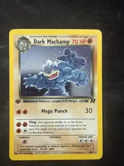 Dark Machamp 10/82 1st Edition Team Rocket Holofoil Holo Rare Pokemon TCG - Image 1
