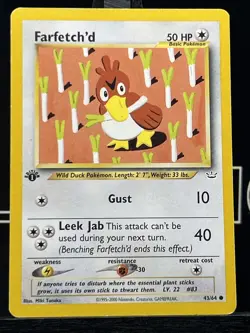 Pokemon Neo Revelation 1st Edition Farfetch'd 43/64 Regular WOTC - Image 3