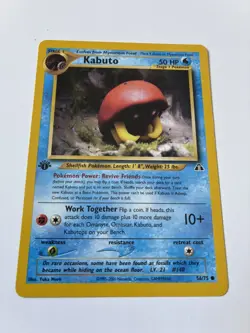 Pokemon Kabuto 56/75 Neo Discovery 1ST EDITION Vintage Card 2001 WOTC Common NM - Image 2