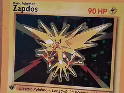 Pokemon TCG 1st Edition Zapdos 16/102 Base Set Shadowless Holo 1999 - Image 2