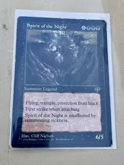 MTG Spirt of the Night Summon Legent Cliff Nielsen 1996 6/5 Magic Card - Image 1