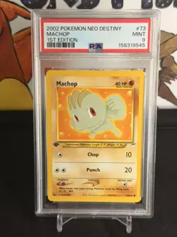 Pokemon PSA 9 1ST EDITION MACHOP 73/105 NEO DESTINY SET NON HOLO - MINT - Image 1