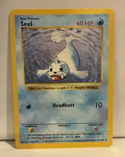 1999 Seel Old Pokemon Base Set Shadowless 41/102 Vintage Original 1st Year Card - Image 1