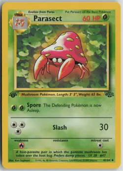 Parasect 41/64 Uncommon Jungle Pokemon 1st Edition Near Mint - Image 1