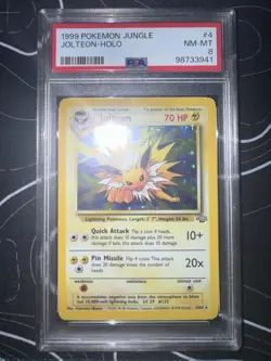 Jolteon 4/64 Holo Rare No Symbol Pokemon 1999 Jungle PSA 8 NM-MT - Image 1