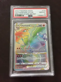 PSA 10 Charizard VSTAR 174/172 Brilliant Stars Secret Rare Pokemon Card - Image 1