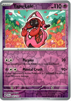 Tapu Lele 092/191 | Surging Sparks | Rare Reverse Holo | NM Pokemon Card - Image 1