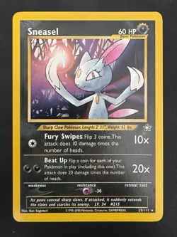 Pokemon TCG Sneasel Neo Genesis Card 25/111 Unlimited Rare Vintage WotC - Image 1