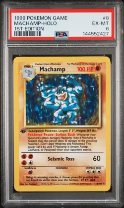 1999 POKEMON GAME MACHAMP-HOLO 1ST EDITION 8 PSA 6 - Image 1