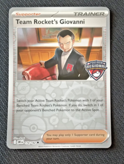 Pokemon TCG 174/182 Team Rockets Giovanni Regional Promo card HOLO STAMPED - Image 1