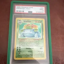 1999 Pokemon TCG Venusaur 15/102 Base Set Holo Rare PSA 9 Graded - Image 2