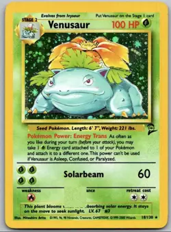 Pokemon Venusaur 18/130 Holo Rare Base Set 2 Pokemon Lightly Played - Image 1