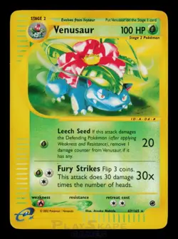 Pokemon Card Venusaur 67/165 Expedition Base Set Reverse Holo Foil Rare HP 2002 - Image 1