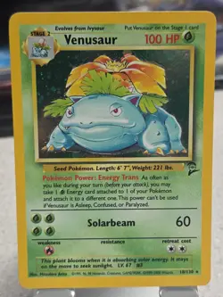 Pokemon Base Set 2 - Venusaur 18/130 Holo Rare 1999 English LP/MP - Image 1