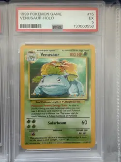 1999 Pokemon TCG Base Set Venusaur Holo Rare 15/102 English PSA 5 - Image 1