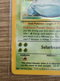 Pokemon TCG Venusaur Base Set Holo Unlimited Rare Card 15/102 MP - Image 4
