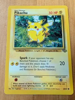 Pikachu 60/64 Jungle Common MP Pokemon TCG Vintage WOTC - Image 1