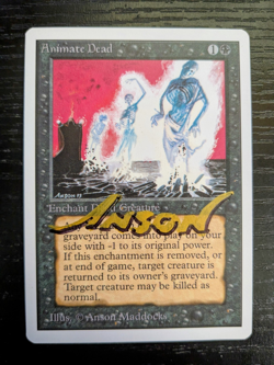 MTG UNLIMITED 1993 SHADOW SIGNED Animate Dead - Image 1