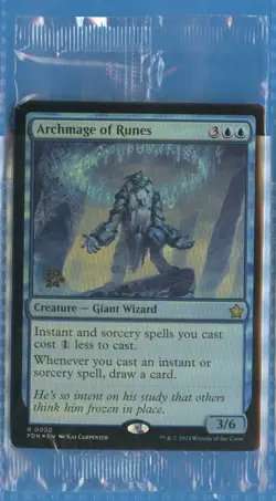 MTG: PreRelease Promo: Foundations: Archmage of Runes: FOIL: STILL SEALED - Image 1