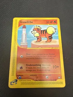 Pokemon TCG NM Growlithe 80/147 Aquapolis Regular Common e-Reader LP - Image 1