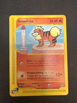 Pokemon TCG NM Growlithe 80/147 Aquapolis Regular Common e-Reader LP - Image 2