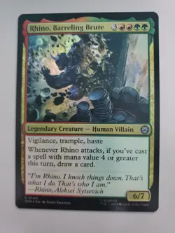 MTG Rhino, Barreling Brute Marvel's Spider-Man Foil Uncommon - Image 1