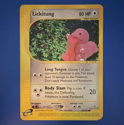 Pokemon TCG Lickitung 090/147 Aquapolis 2002 Regular 80 HP Common Yuka Morii - Image 1