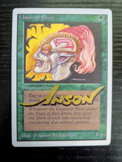 MTG UNLIMITED 1993 SHADOW SIGNED Llanowar Elves - Image 1