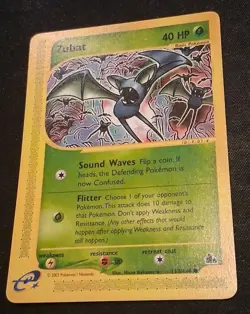 Pokemon TCG Zubat 117/144 Skyridge Regular Common 40 HP Basic English - Image 1