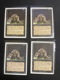 MtG 4x Plague Rats Revised Magic The Gathering - Image 1