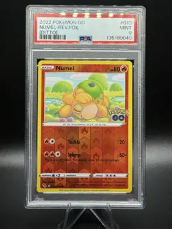 Numel (Peelable Ditto) - 013/078 Pokemon Go- Common - Reverse Holo - PSA 9 - Image 1
