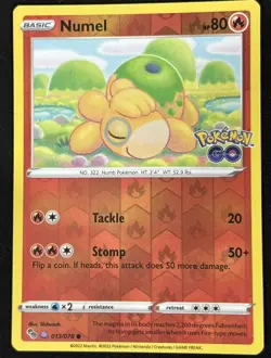 Pokemon TCG Pokemon GO Reverse Holo Numel 013/078 (Peelable Ditto) NEAR MINT - Image 1