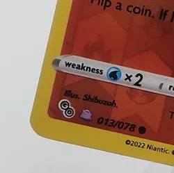 Pokemon Numel (Peelable Ditto) Pokemon Go Reverse Holo 013/078 Eng 2022 NM* - Image 2