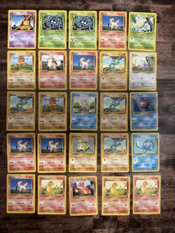 Pokemon Vintage Base Set Bulk Lot 25 Cards No Holos Conditions From LP To HP - Image 1