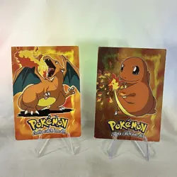Pokemon Topps Charmander E4 & Charizard E6 Movie Evolution Vintage Card Lot NM - Image 1