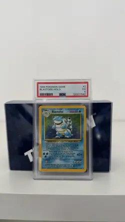 Pokemon TCG Blastoise Holo Rare Card Base Set 2/102, PSA 5 - Image 1
