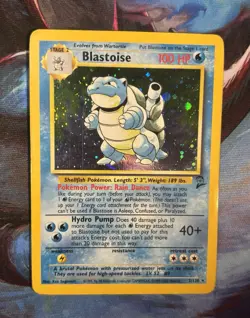 Pokemon TCG Blastoise 2/130 Base Set 2 Holo Vintage 2000 WOTC Heavily Played - Image 1