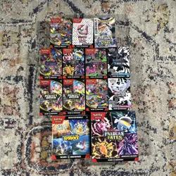 Pokemon booster bundle box lot empty boxes SV 151 Paldean Fates Black Bolt Etc - Image 1