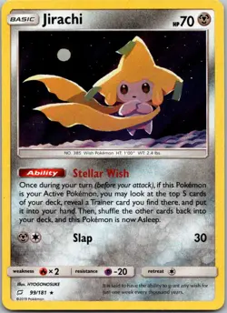 Jirachi 99/181 Holo Rare Team Up Pokemon Reverse Holo Near Mint - Image 1