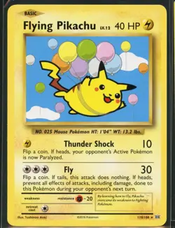 Flying Pikachu 110/108 Secret Rare Evolutions Pokemon Near Mint - Image 1